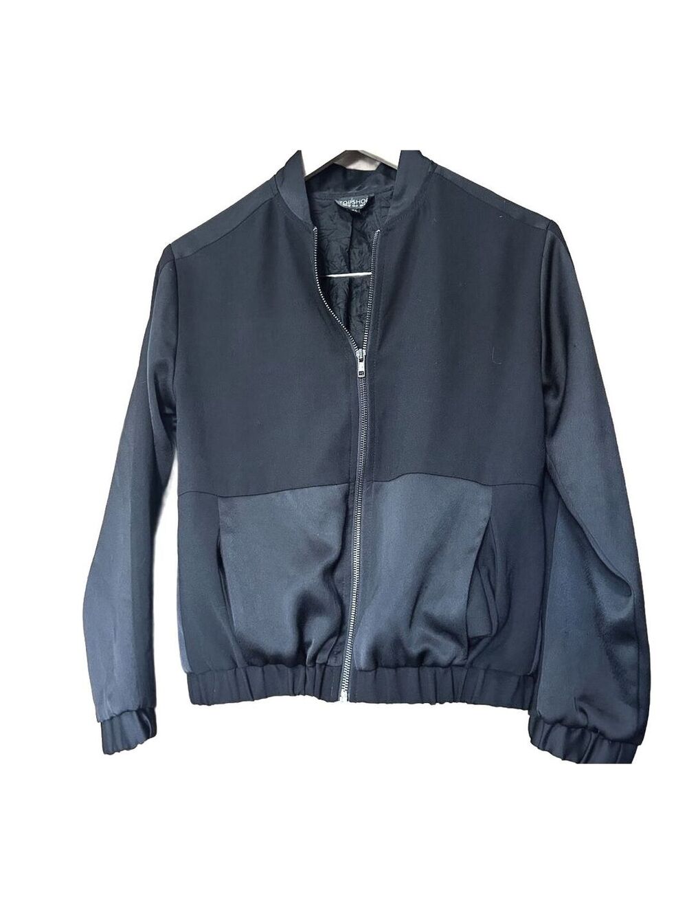 Topshop Black Bomber Jacket Size US 0 UK 4